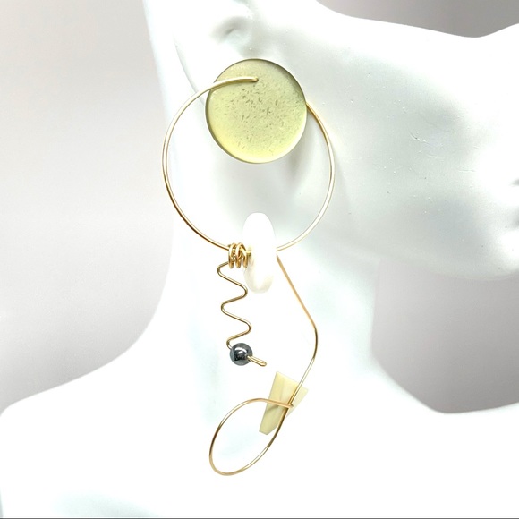 Vintage Mobile Style Modernist Geometric Earrings - Picture 8 of 14